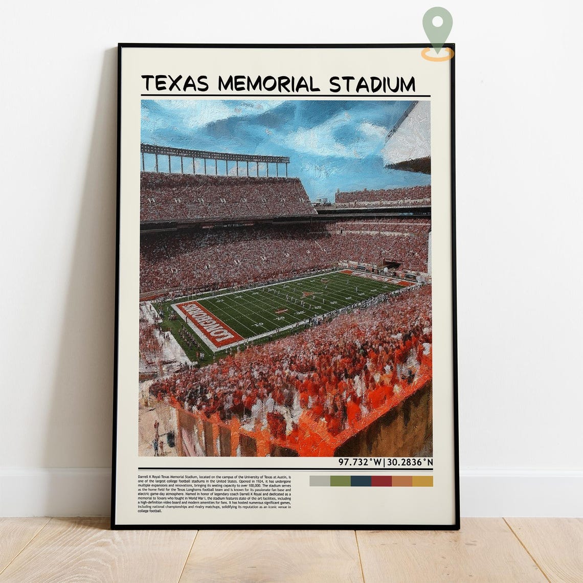 Texas Memorial Stadium Austin Longhorns Football Game Day Poster - Image 4