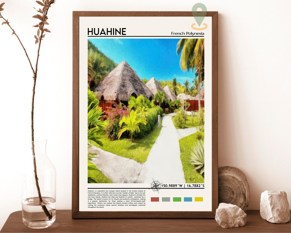 Huahine Print Huahine Photo Huahine Poster Huahine Painting Huahine Artwork Huahine City French Polynesia Poster Huahine Travel Gift