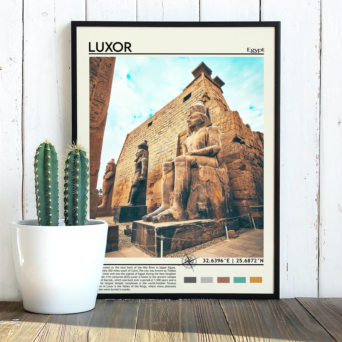 Luxor Egypt Ancient Pharaoh Temple Statues Photo Travel Wall Art - Image 2