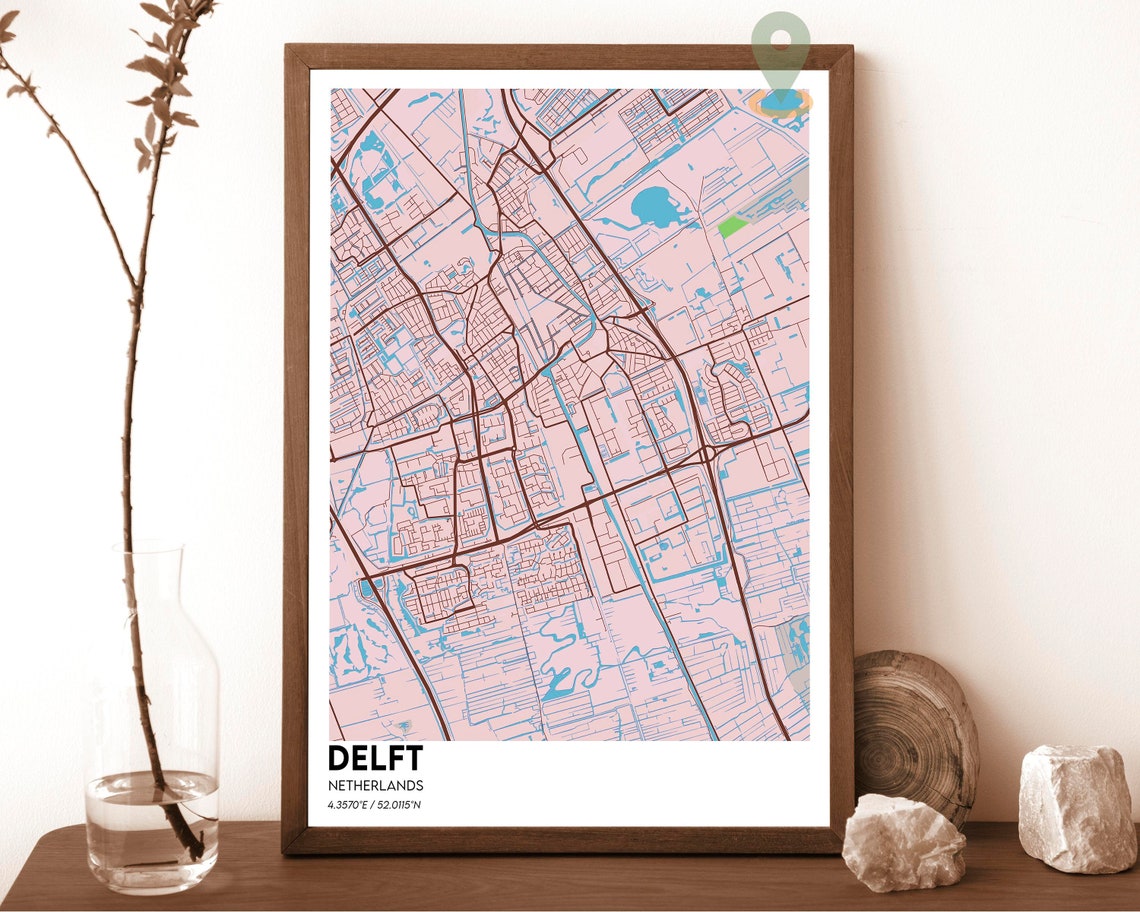 Delft Netherlands Minimalist Street Map Art Poster City Decor - Image 5