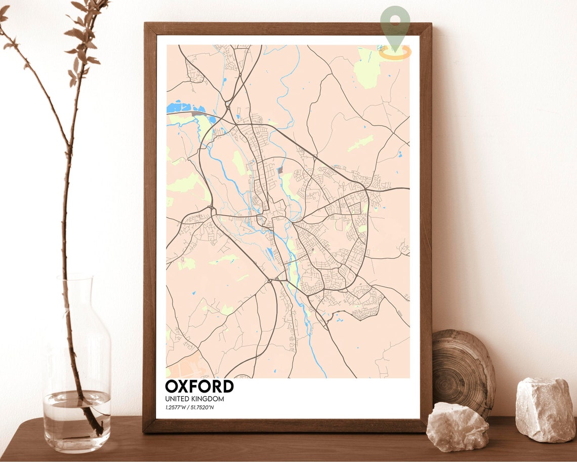 Oxford Map Oxford Map Print Oxford Personalized Map Oxford Wall Art Oxford Travel Poster Oxford Poster Oxford Photo Oxford City - Image 4