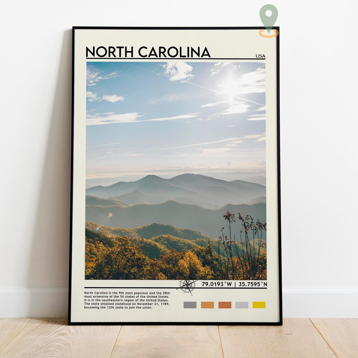 North Carolina Blue Ridge Mountains Scenic Travel Photo Poster - Image 2