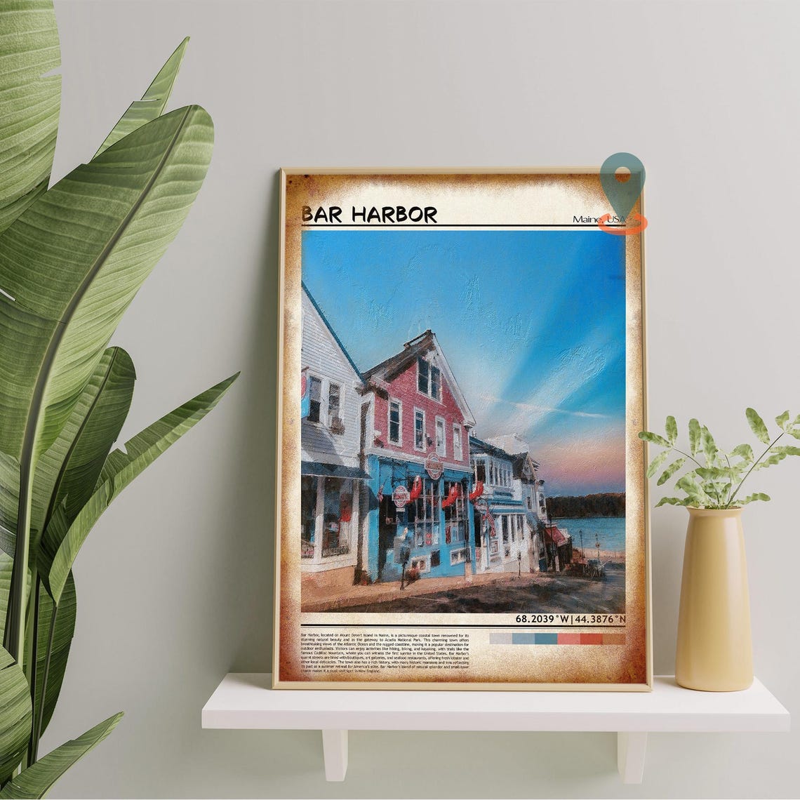 Bar Harbor Maine Scenic Waterfront Street Travel Photo Poster - Image 5