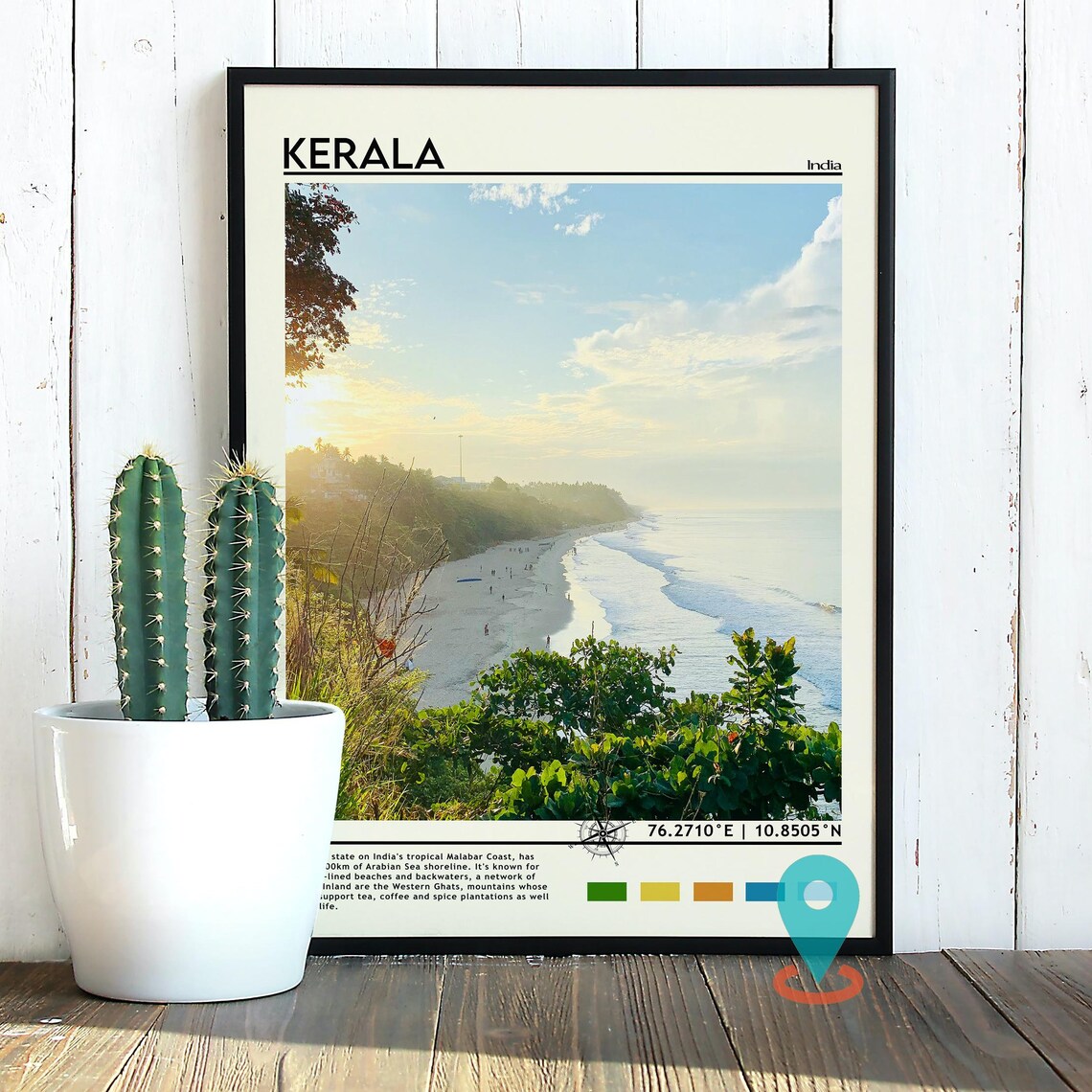 Kerala India Arabian Sea Beach Sunset Golden Coastline Travel Poster - Image 3