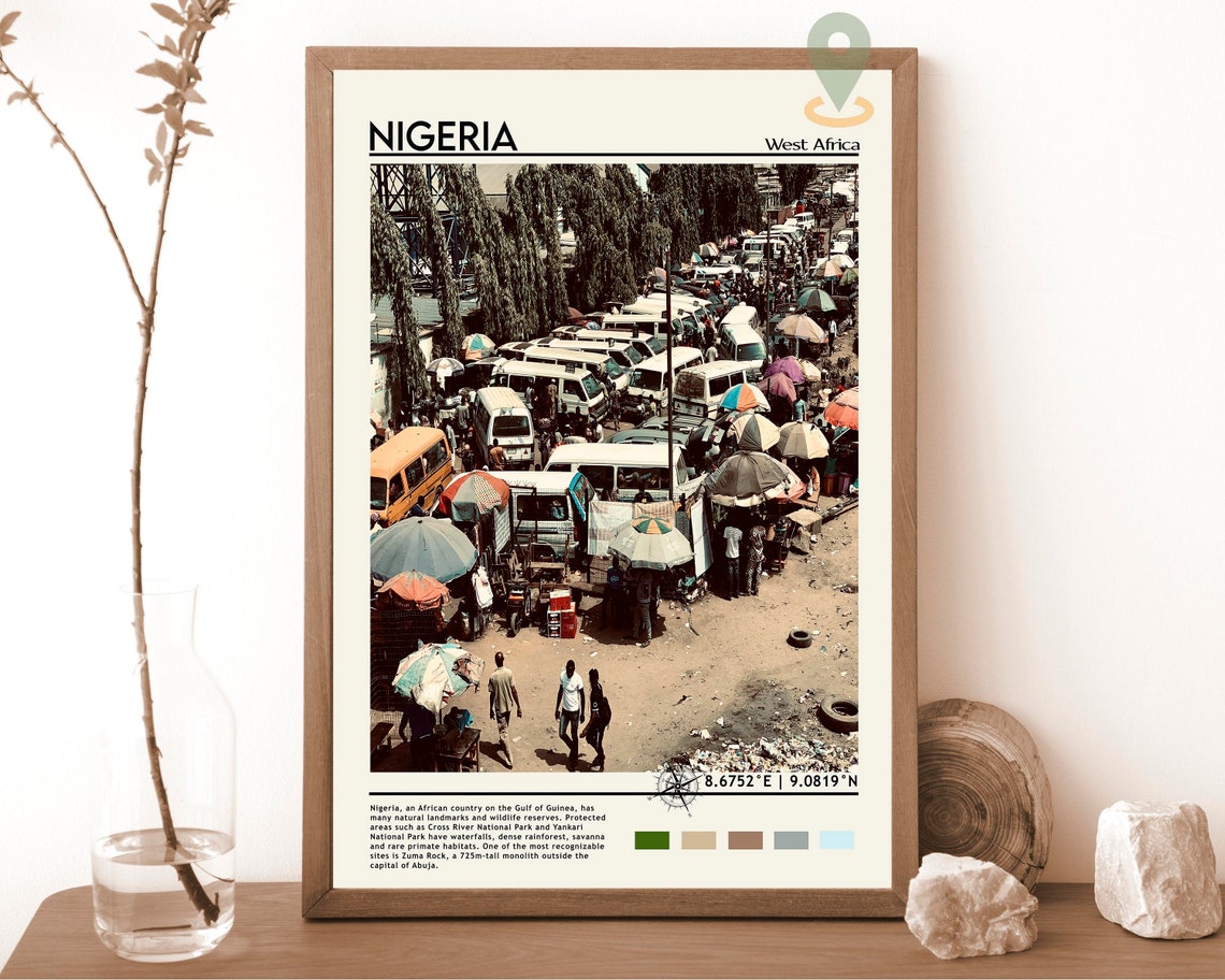 Nigeria Print Personalized Poster Nigeria Art Nigeria Poster Nigeria Photo Nigeria Poster Print Nigeria Painting Lagos Travel Poster