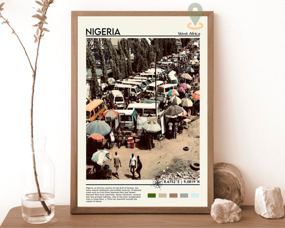 Nigeria Print Personalized Poster Nigeria Art Nigeria Poster Nigeria Photo Nigeria Poster Print Nigeria Painting Lagos Travel Poster