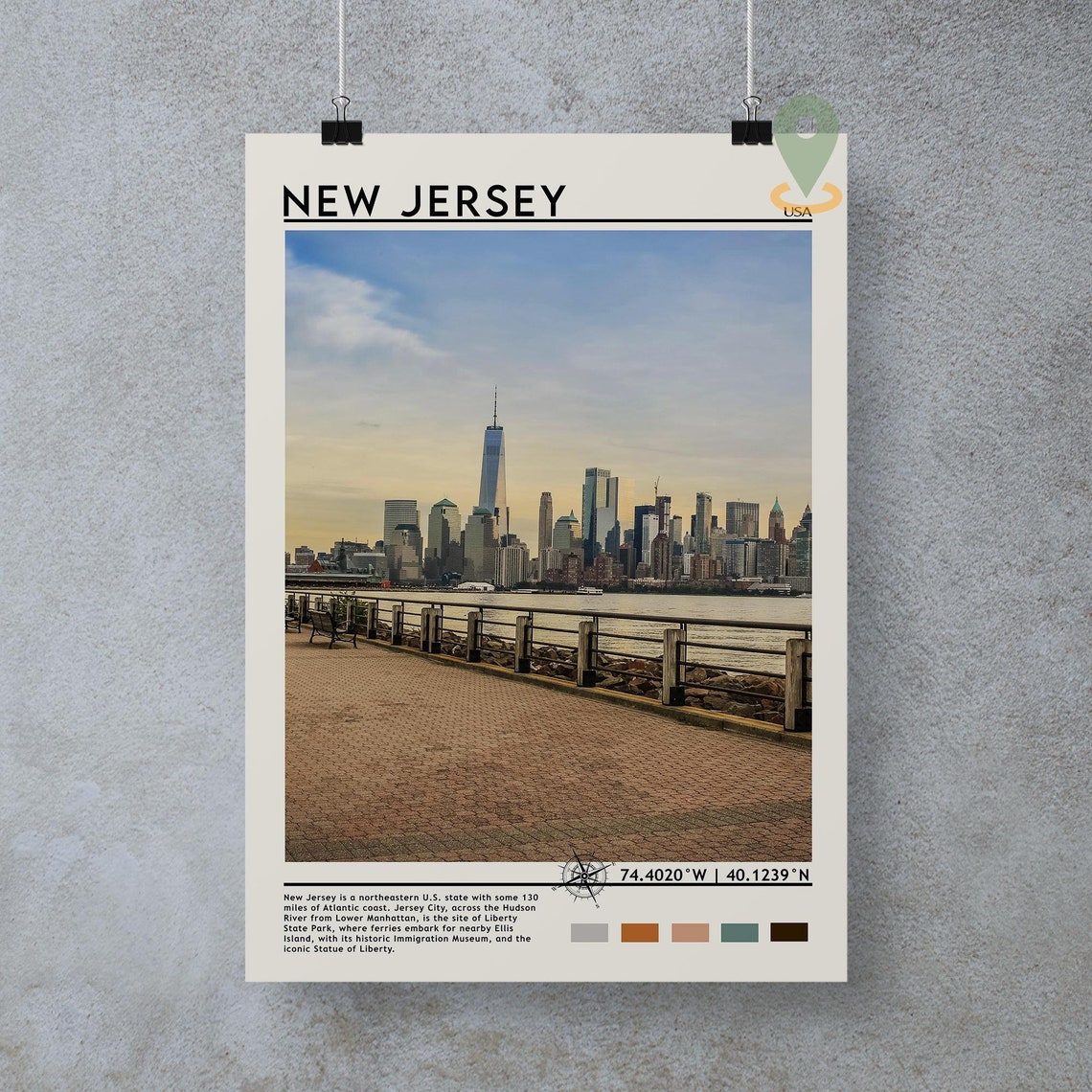 New Jersey Travel Poster New Jersey Print New Jersey Wall Art New Jersey Vintage Poster New Jersey Photo New Jersey Poster Print - Image 4