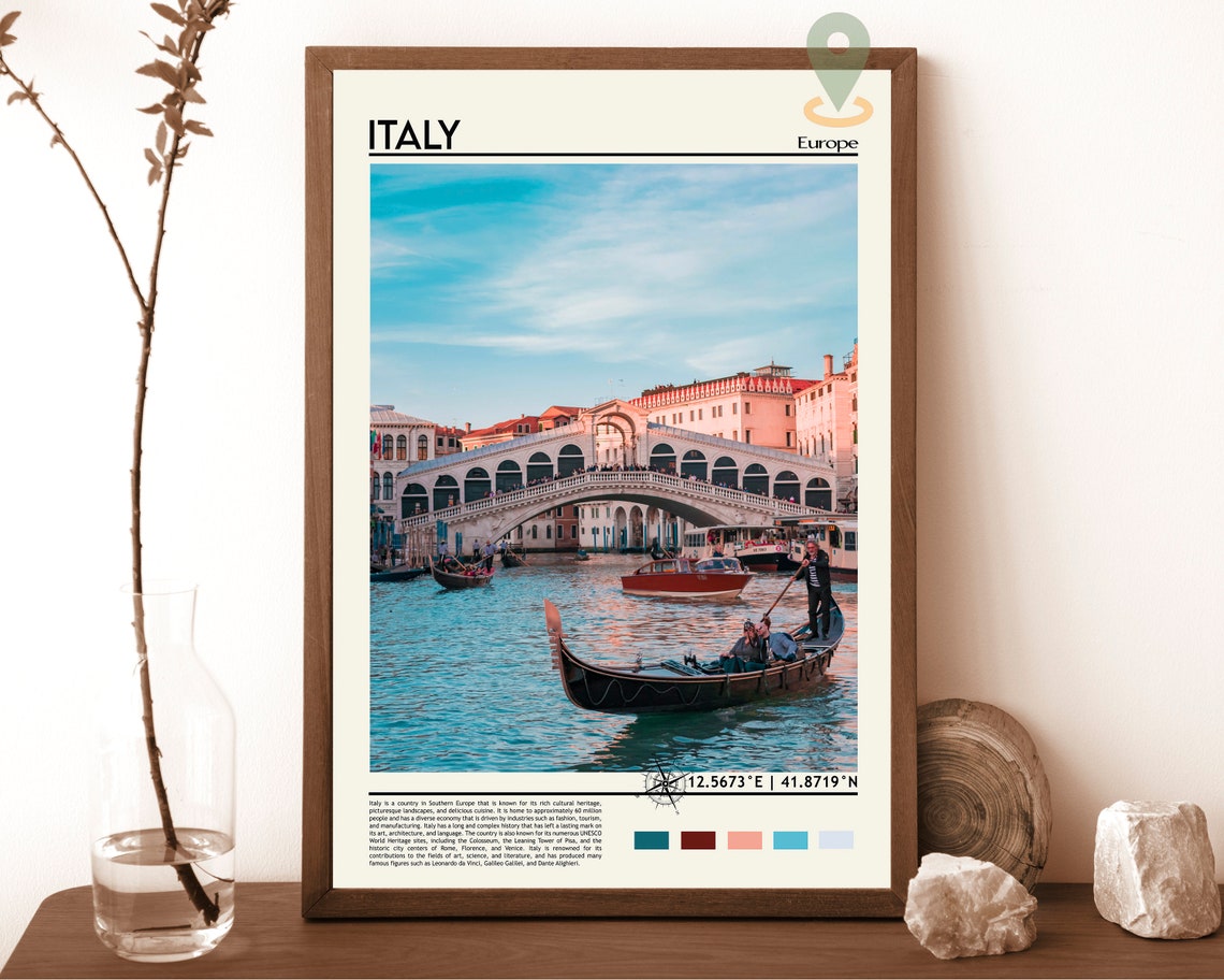 Italy Print Vintage Poster Italy Art Italy Poster Italy Photo Italy Poster Print Italy Wall Art Rome Poster Travel Gift Rome Art