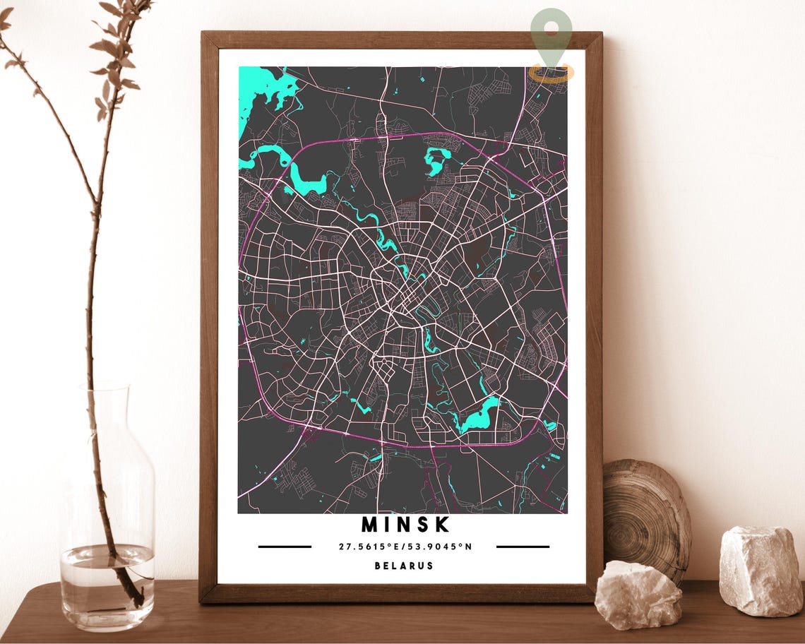 Minsk Map Minsk Map Print Minsk Wall Art Minsk Travel Poster Minsk Poster Minsk Photo Minsk City Map Minsk Belarus Minsk City Poster - Image 4