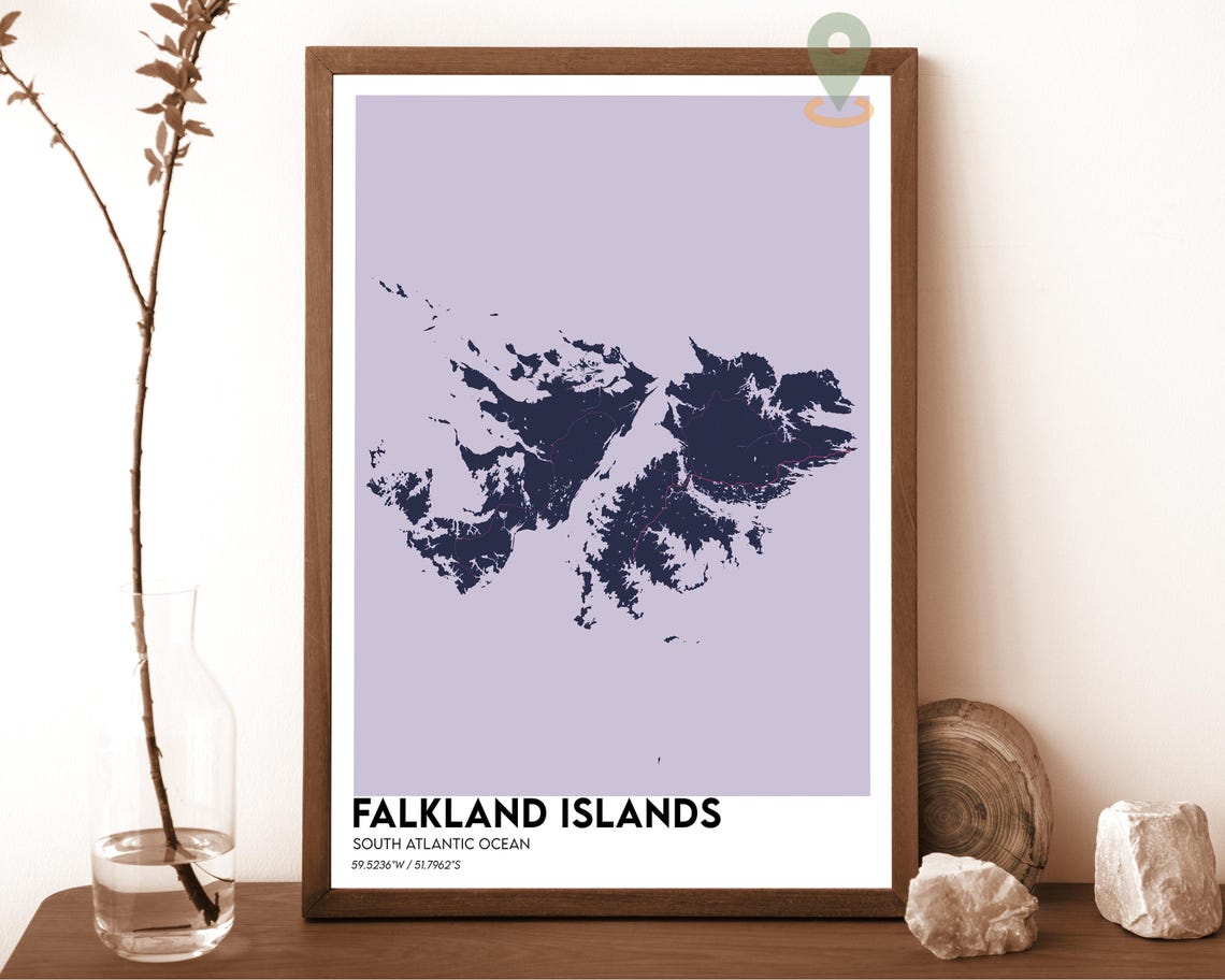 Falkland Islands Map Falkland Islands Map Print Falkland Islands Wall Art Falkland Islands Travel Poster Falkland Islands Poster - Image 3