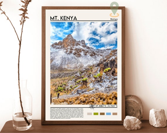 Mount Kenya Print Mount Kenya Poster Mount Kenya Wall Art Mount Kenya Travel Mount Kenya Art Print Mount Kenya Artwork Mount Kenya