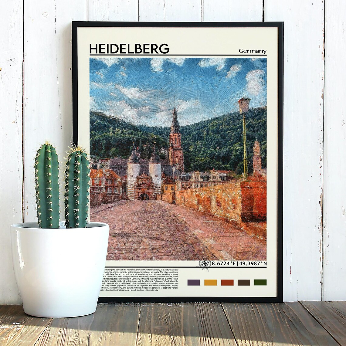 Heidelberg Print Heidelberg Poster Heidelberg Wall Art Heidelberg Travel Print Heidelberg Art Print Heidelberg Artwork Germany Print - Image 3
