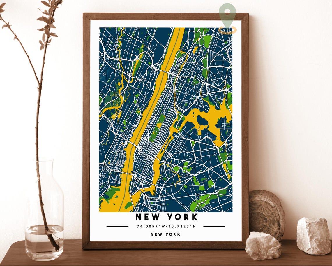 New York Map New York Map Print New York Wall Art New York Travel Poster New York Poster New York Photo New York City Map - Image 2