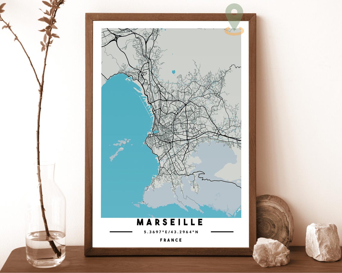 Marseille Map Marseille Map Print Marseille Wall Art Marseille Travel Poster Marseille Poster Marseille Photo Marseille City France - Image 4