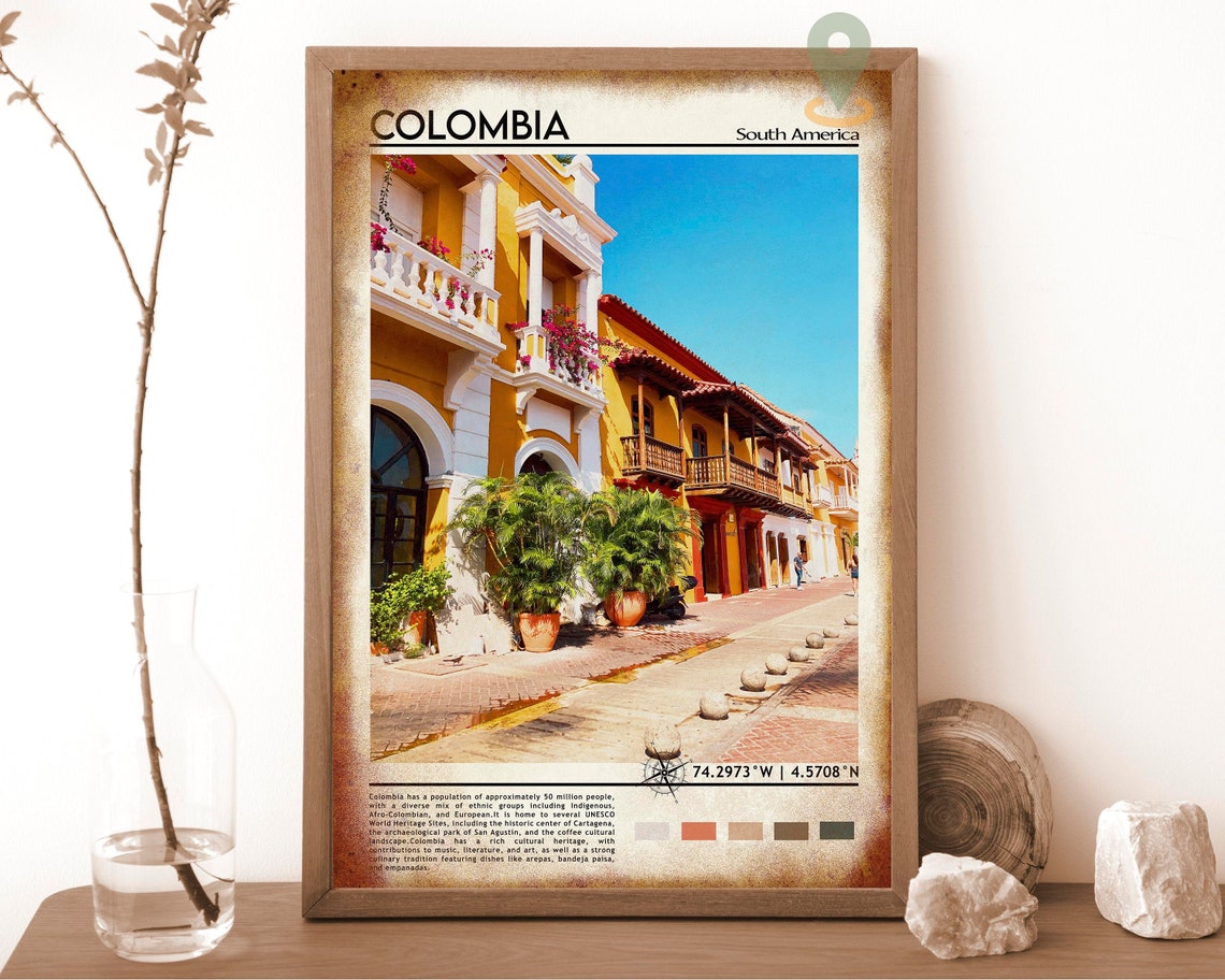 Colombia Print Colombia Art Colombia Poster Colombia Photo Colombia Poster Print Colombia Painting Bogot Travel Poster Vintage Art - Image 6