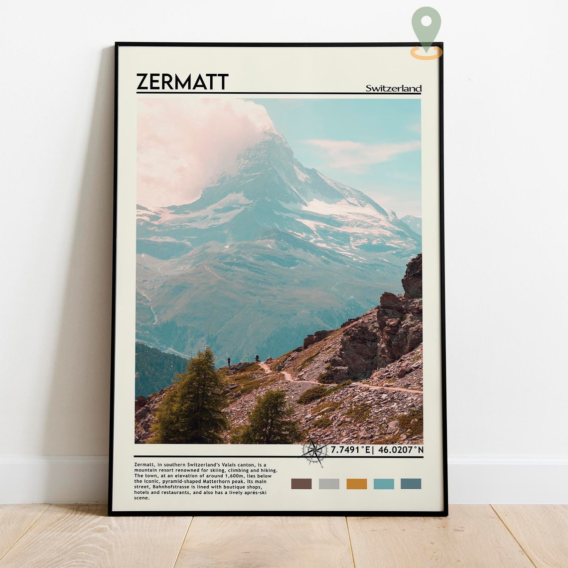 Zermatt Print Vintage Zermatt Poster Zermatt Art Zermatt Poster Zermatt Photo Zermatt Poster Print Switzerland Poster Travel Gift - Image 2