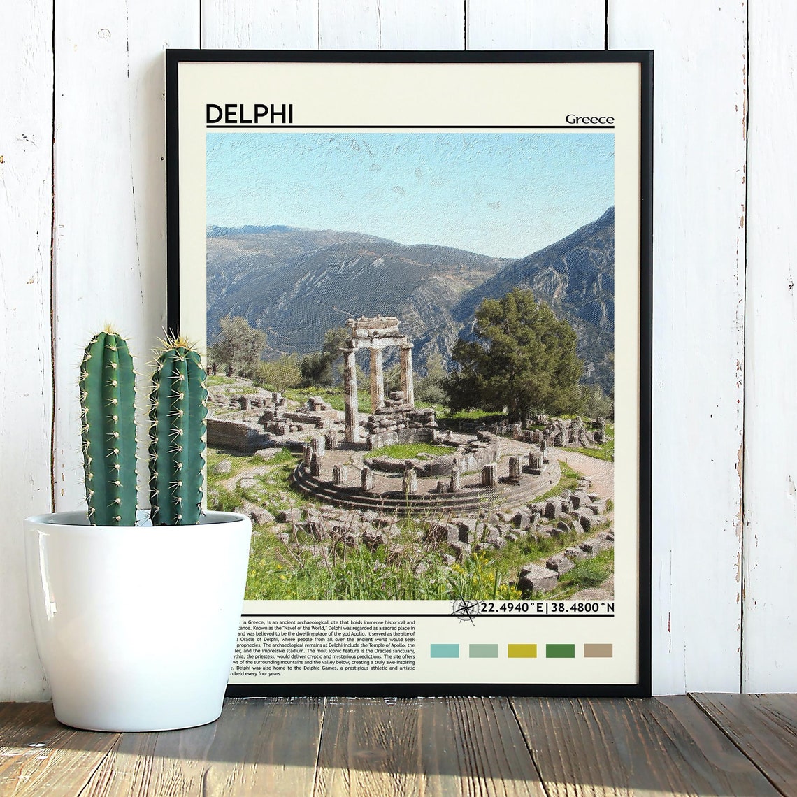 Delphi Greece Ancient Ruins Photo Poster Temple of Apollo Art - Image 3