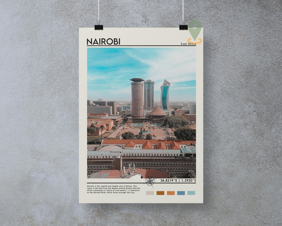 Nairobi Print Vintage Poster Nairobi Wall Art Nairobi Poster Nairobi Photo Nairobi Poster Print Kenya Poster Nairobi City - Image 4