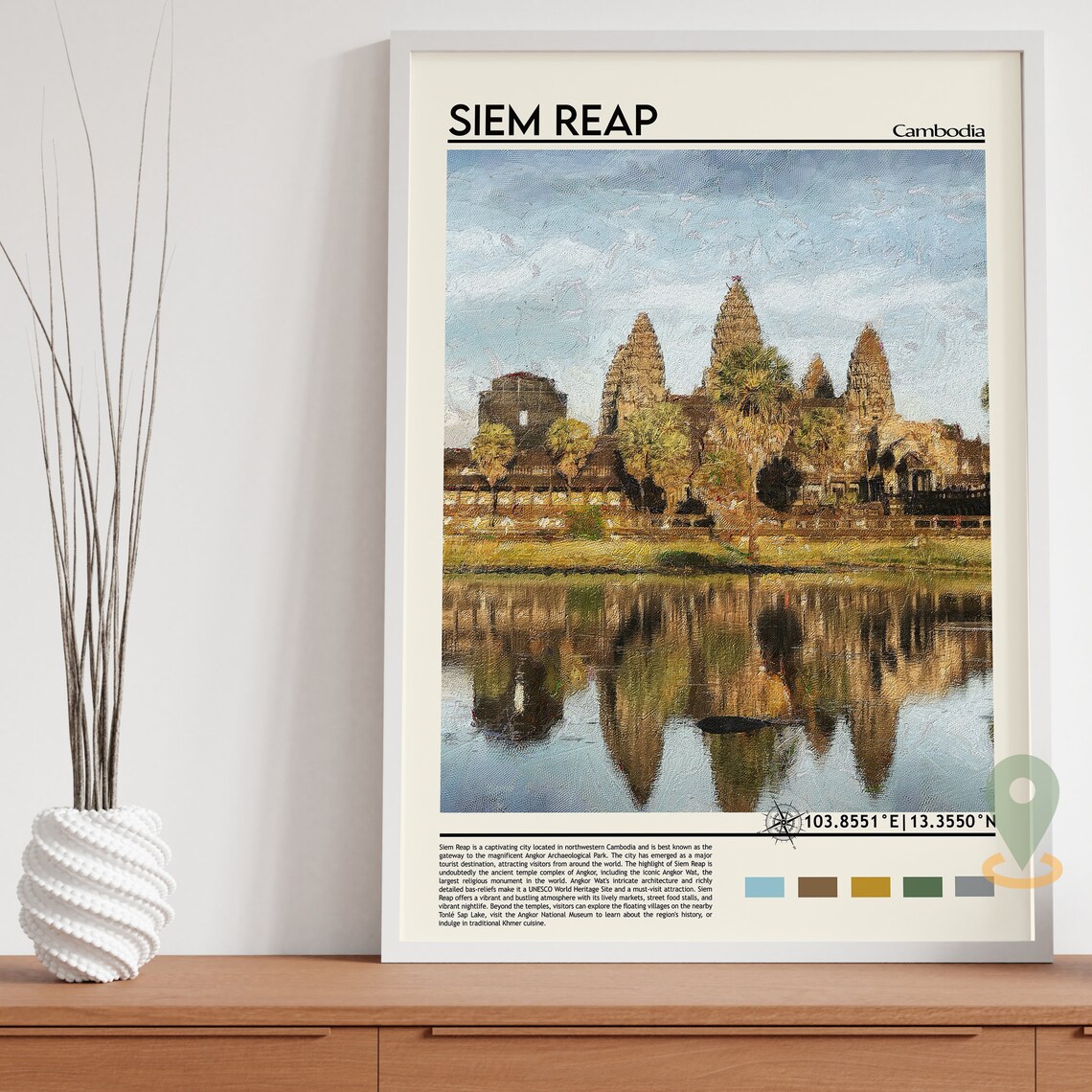 Siem Reap Print Siem Reap Poster Siem Reap Wall Art Siem Reap Travel Print Siem Reap Art Print Siem Reap Artwork Cambodia Travel Print - Image 5