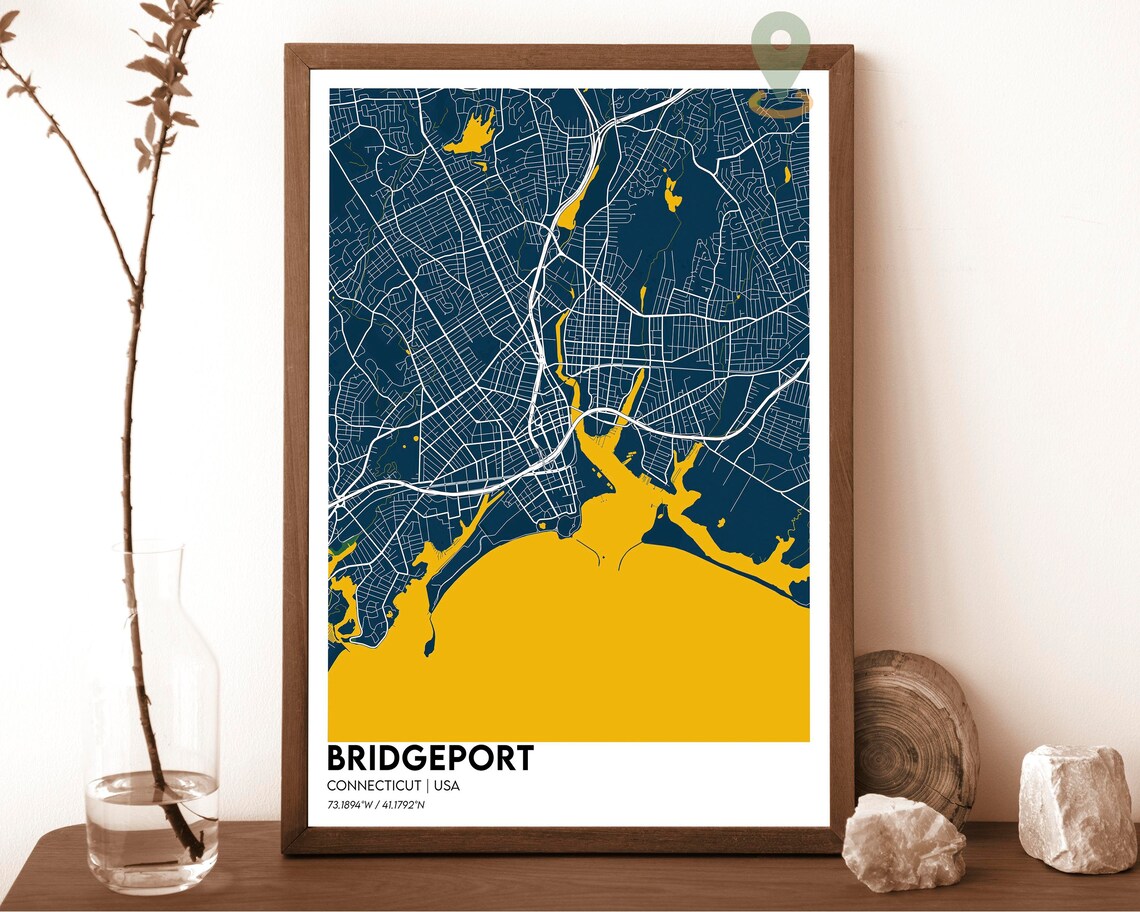 Bridgeport Connecticut Street Map Red Modern City Art Poster - Image 6