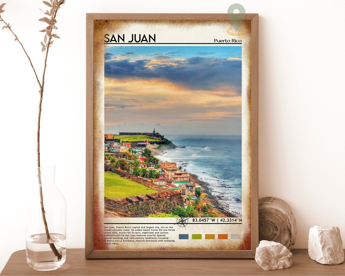 San Juan Puerto Rico Caribbean Historic Fortress Sunset Coast Poster - Image 6