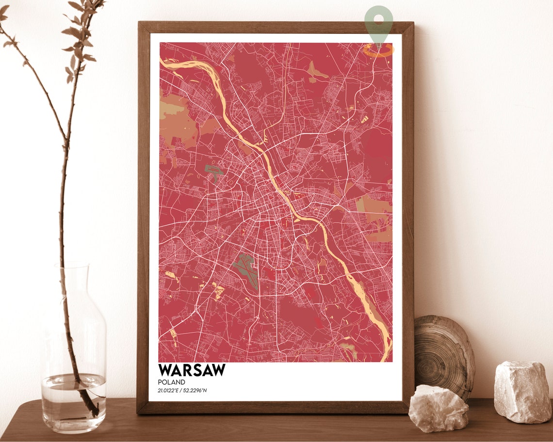 Warsaw Map Warsaw Map Print Warsaw City Map Warsaw Wall Art Warsaw Travel Poster Warsaw Poster Warsaw Photo Warsaw Poster Print - Image 5