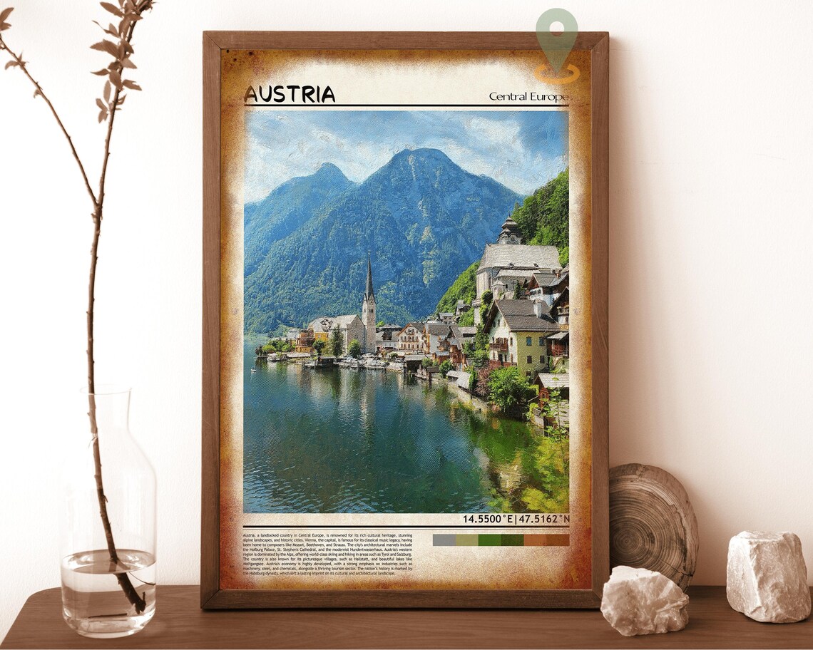 Austria Hallstatt Lakeside Village Mountain Lake Photo Poster - Image 6