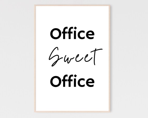 Office Sweet Office Typography Pink Chic Desk Decor Wall Poster