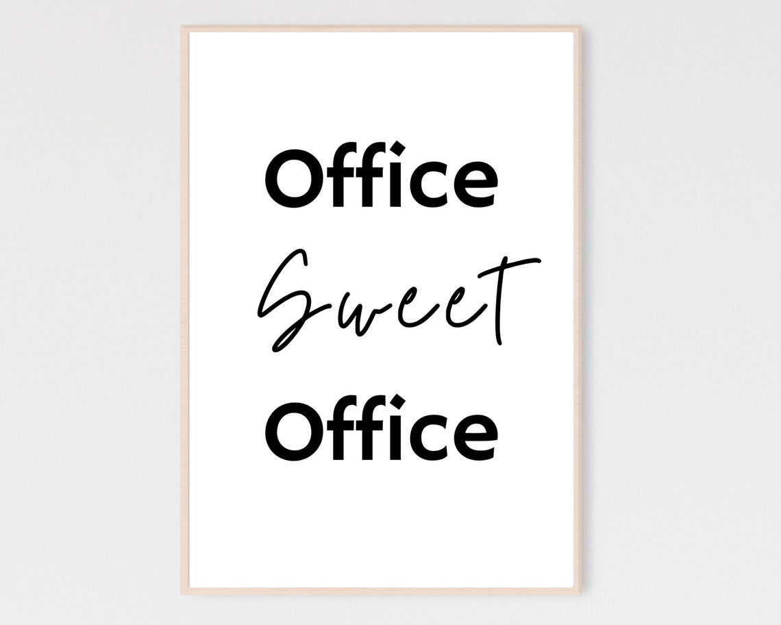 Office Sweet Office Typography Pink Chic Desk Decor Wall Poster