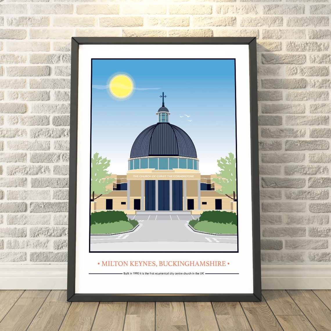 Christ the Cornerstone Church Milton Keynes Dome Travel Poster