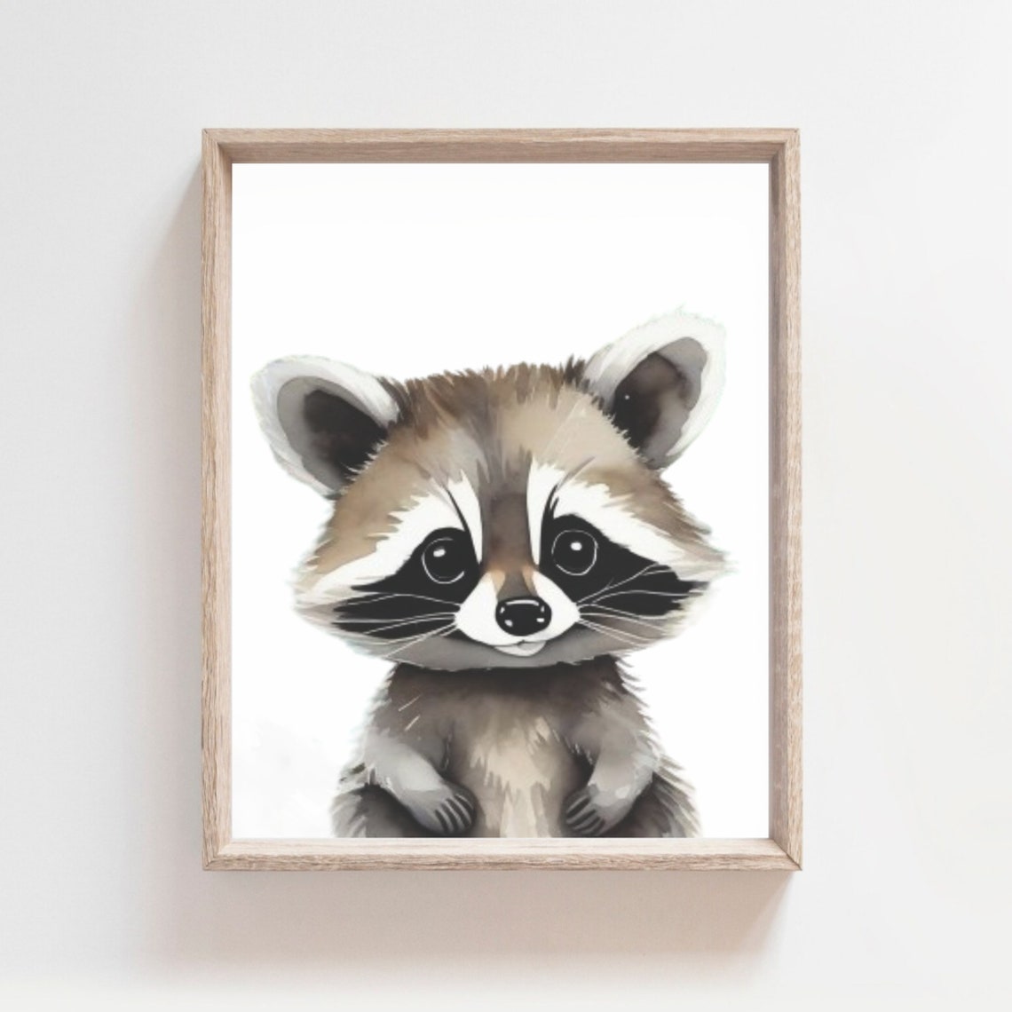 Raccoon Print Woodland Animals Decor Kids Animal Decor Animal Wall Art Baby Animals Woodland Nusery Wall Art Baby Raccoon
