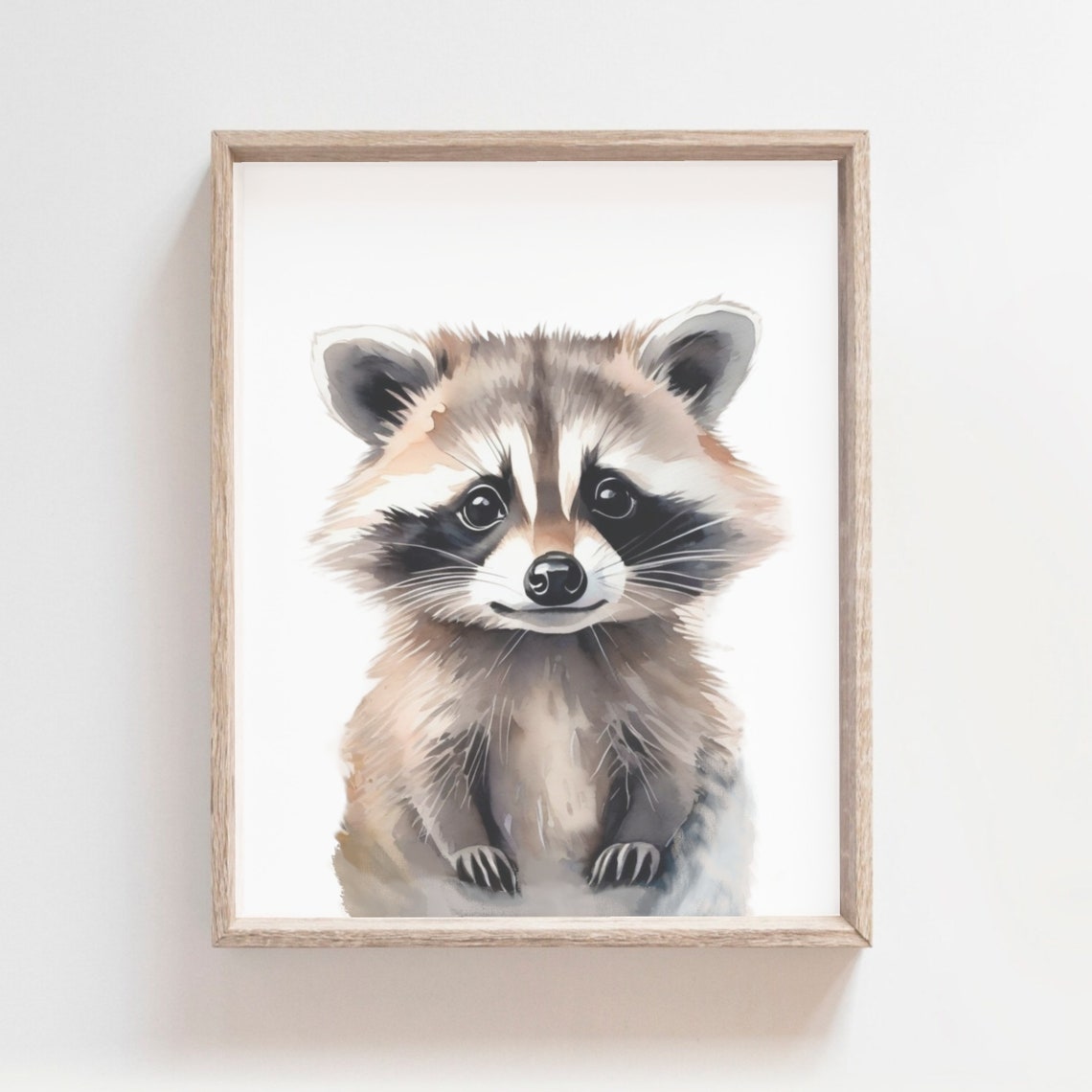Raccoon Print Woodland Animals Decor Kids Animal Decor Animal Wall Art Baby Animals Woodland Themed Decor Raccoon Poster