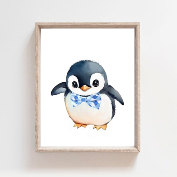 Penguin Print Nursery Wall Art Baby Animal Prints Nursery Decor Wall Art Boys Room Decor Baby Boy Art