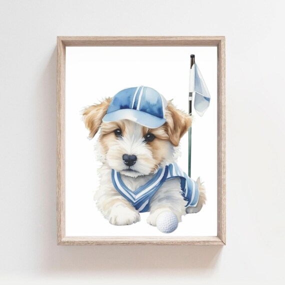 Golf Prints Golf Nursery Sport Prints Sport Animals Print Golf Poster Kids Golf Wall Art Sport Dog Cute Golf Art