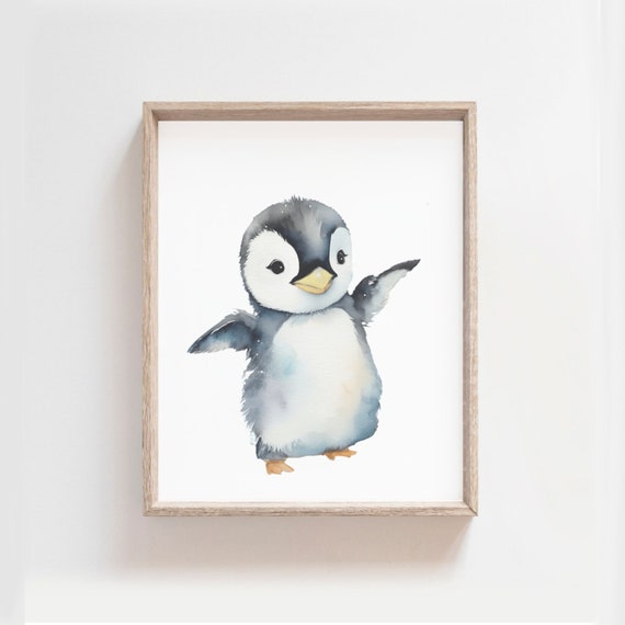Penguin Print Nursery Wall Art Baby Animal Prints Nursery Decor Wall Art Penguin Gift Babies Room Poster