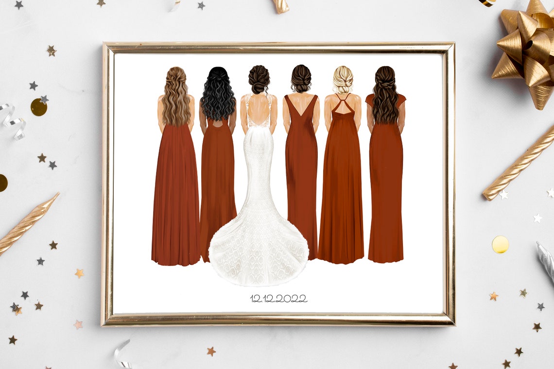 Bride and Eight Bridesmaids Black Gowns Forever By Your Side Poster - Image 2