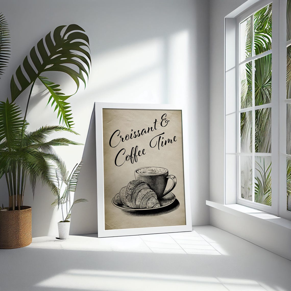 Croissant and Coffee Time Vintage Cafe Kitchen Wall Art Poster - Image 5