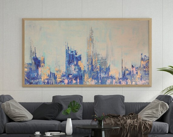 Abstract Painting Blue And Orange Abstract Painting Extra Large Painting Xl Painting Oversized Abstract Painting Wall Art