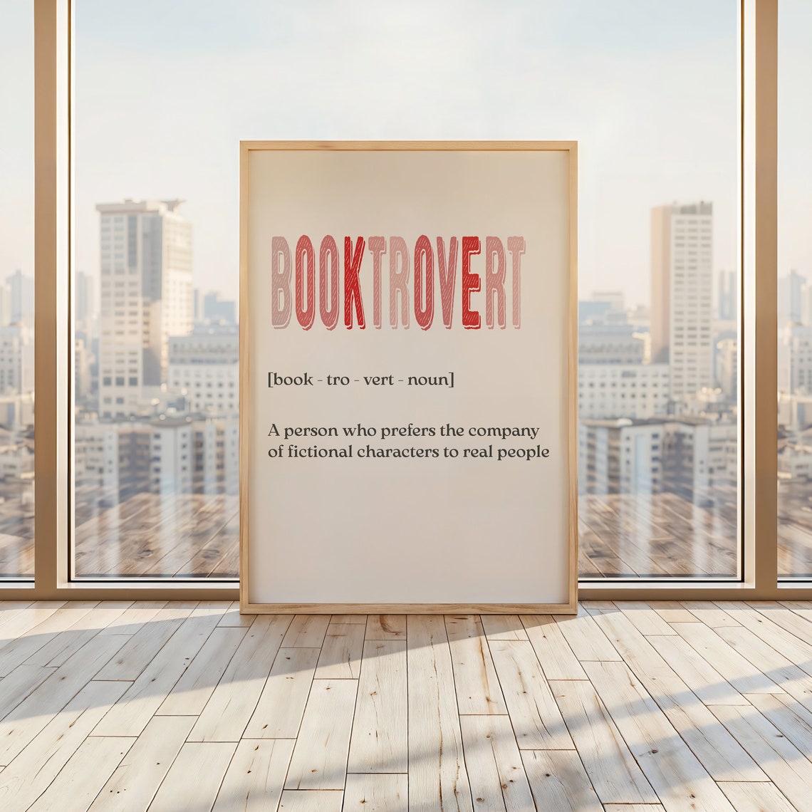 Booktrovert Funny Reader Definition Dictionary Style Book Poster - Image 2