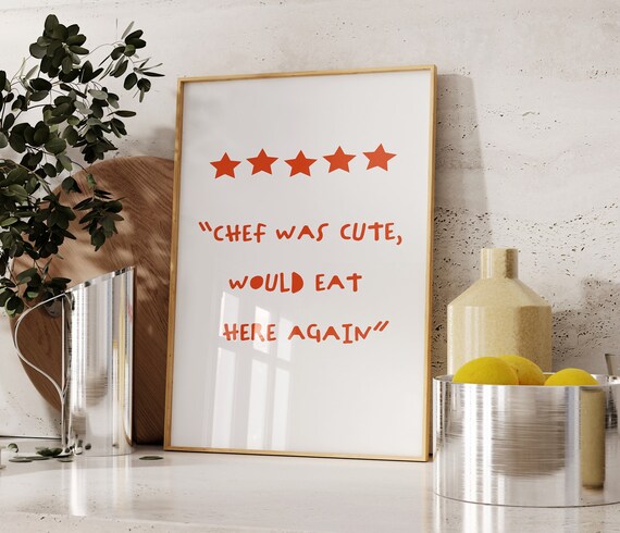 Review Chef Was Cute Red And White Print