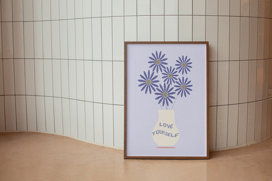 Flowers Poster, Maximalist Dopamine Aesthetic Decor - Image 3