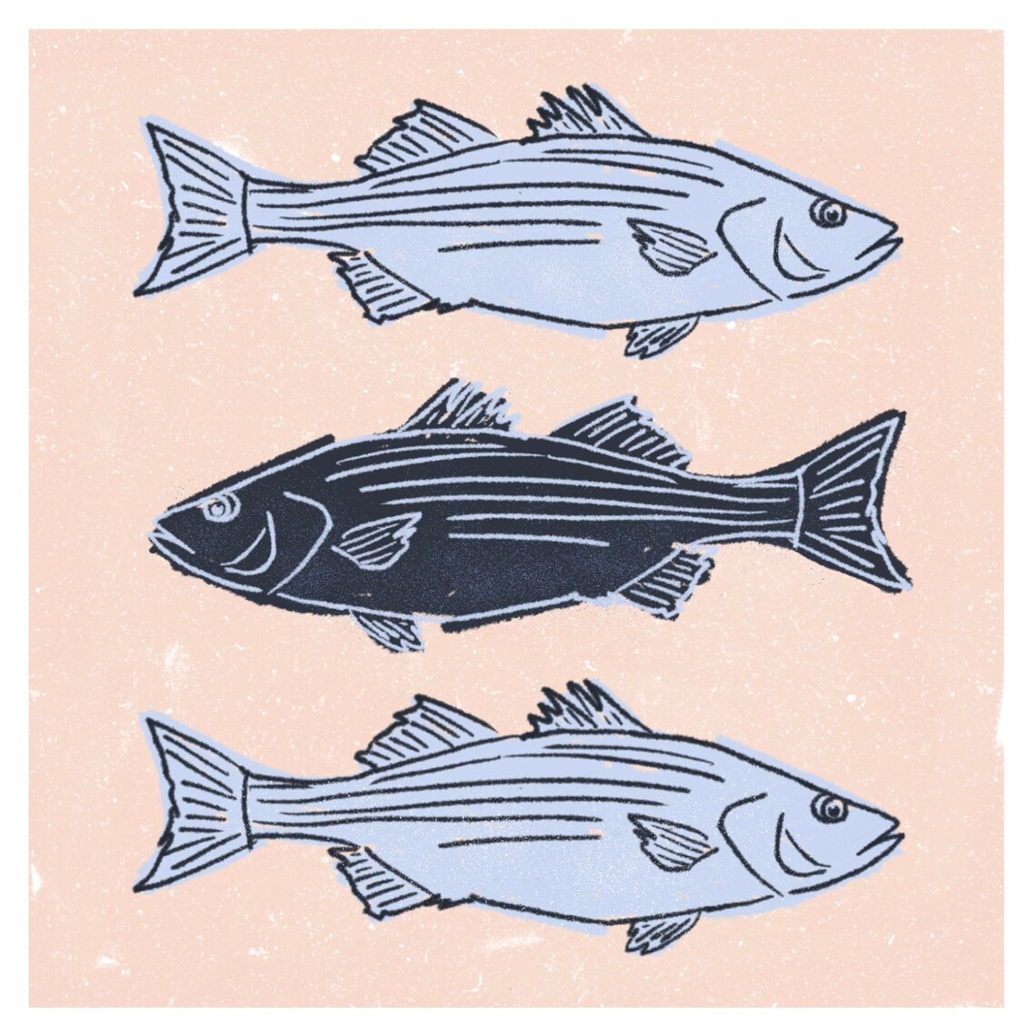 Three Fish - Sea Life Art Print - Image 2