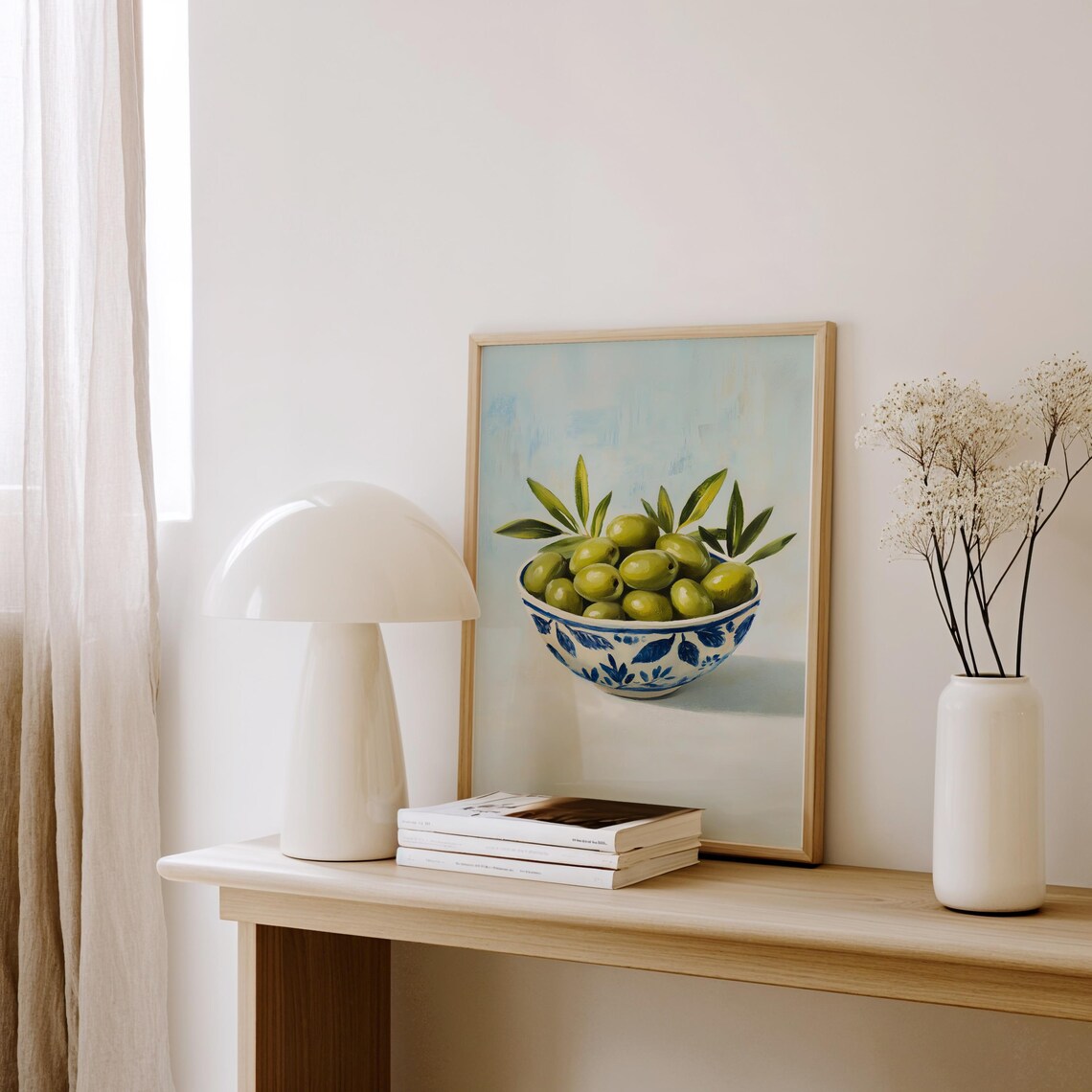 Green Olives Minimalist Mediterranean Art Print - Image 2
