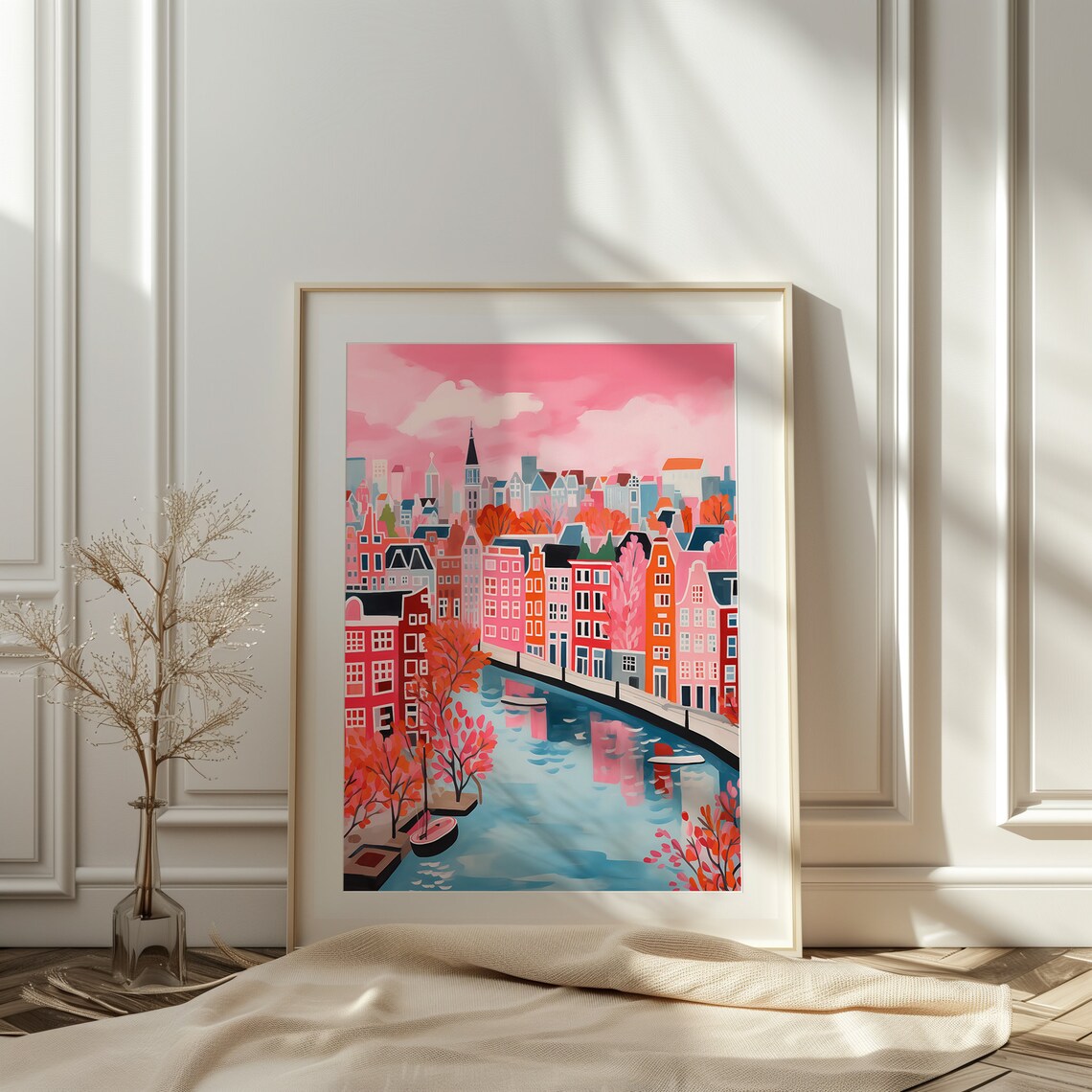 Amsterdam Canals Travel Poster, Romantic Holland Art - Image 3