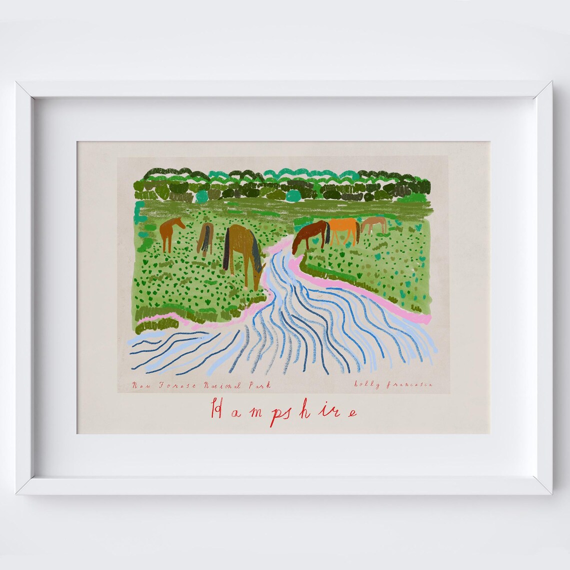 New Forest National Park Landscape Travel Poster