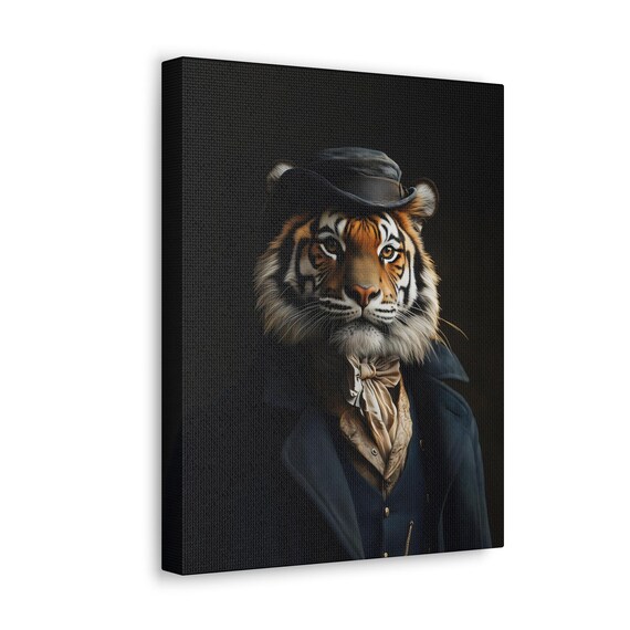 Dapper Tiger In Victorian Top Hat And Tailcoat Animal Wall Art