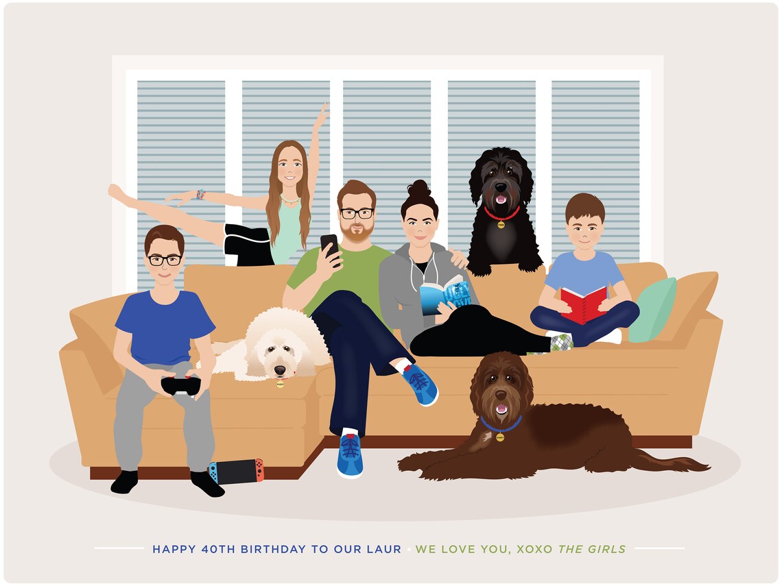 Custom Family Portrait, Personalized Illustration - Image 2