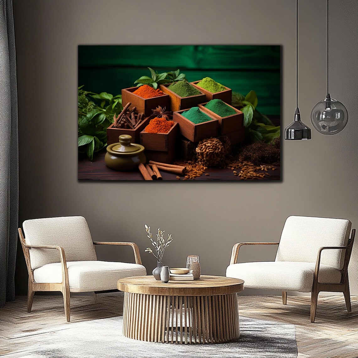 Herbs Spices Kitchen Splashback, Waterproof Wall Art Print - Image 3