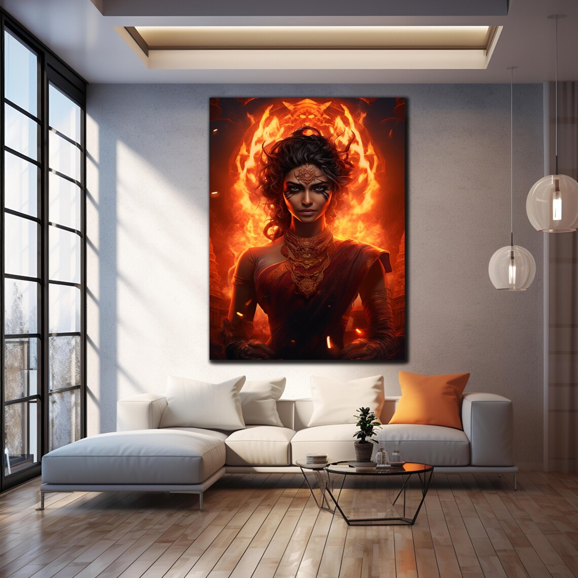 Fire Goddess Shakti Divine Feminine Flames Indian Mythology Art Poster - Image 4