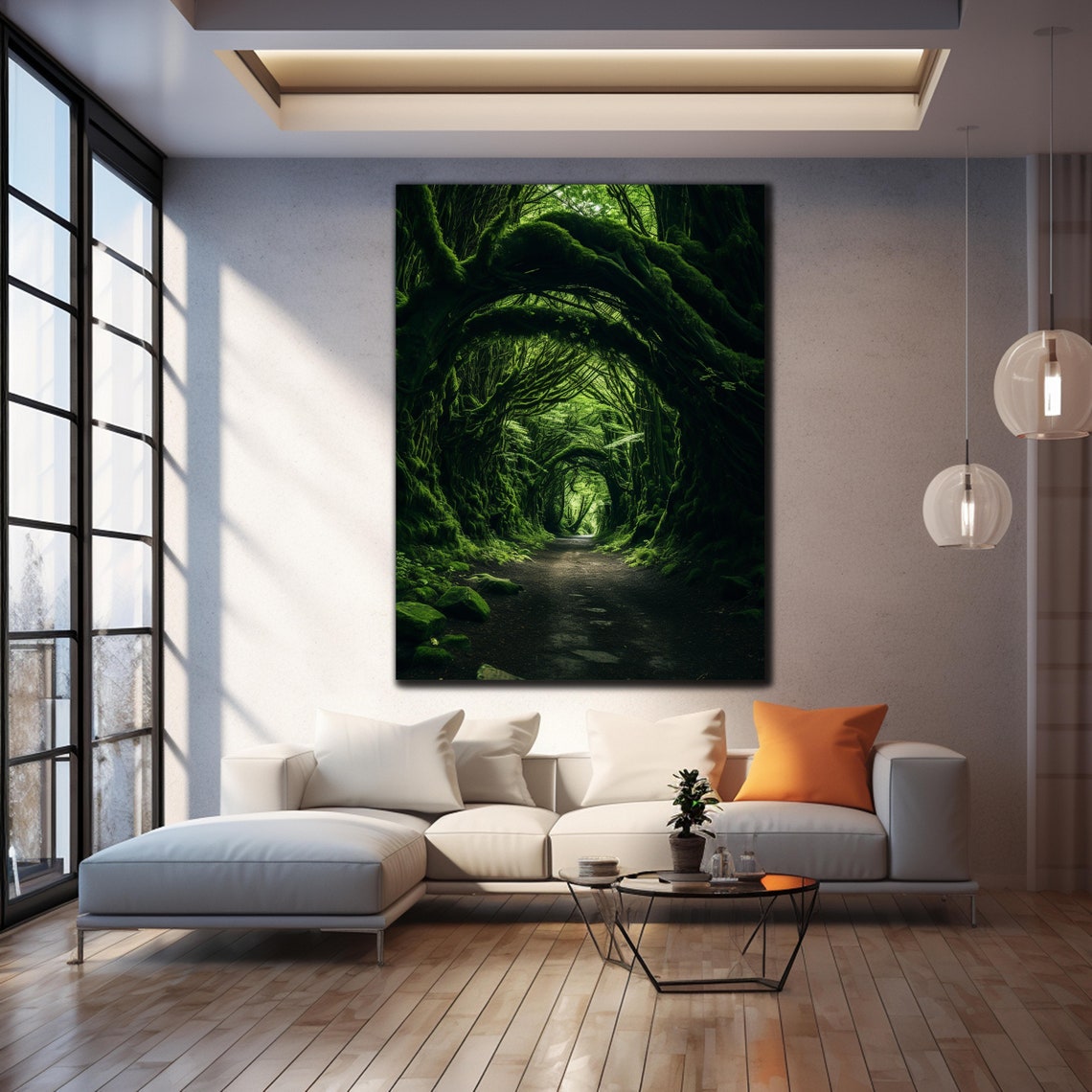 Moss Covered Ancient Tree Arch Forest Pathway Nature Wall Art Poster - Image 4